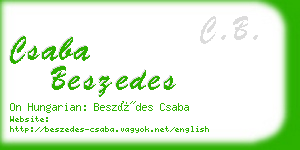 csaba beszedes business card